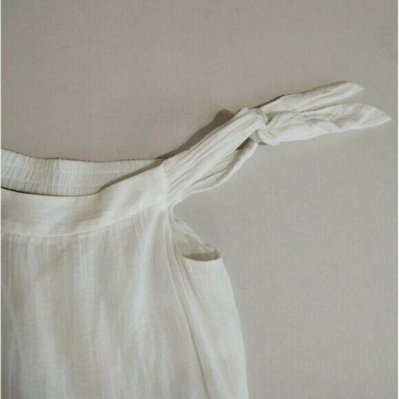 BCBGMaxAzria Dress XXS White Gauzy Resort Beach Beckie Off Shoulder - Picture 9 of 11